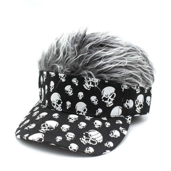 Skull Decor Sun Cap – Breathable Baseball Hat for Stage & Casual Wear